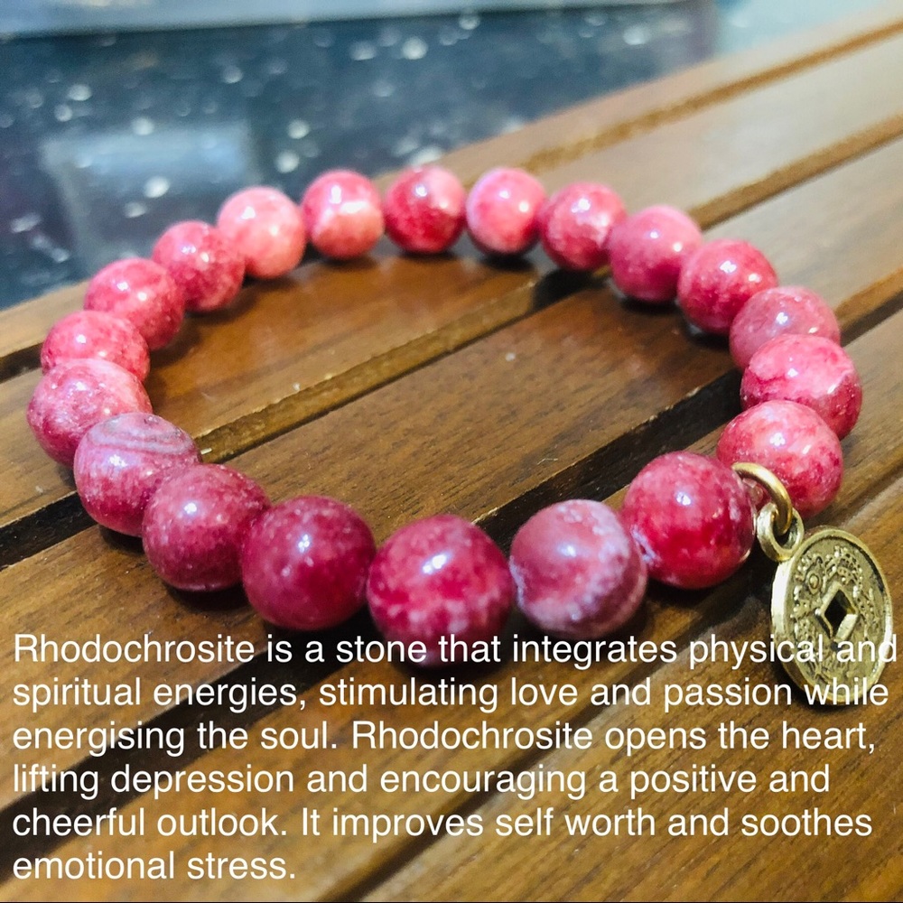 Rhodochrosite stretch bracelet